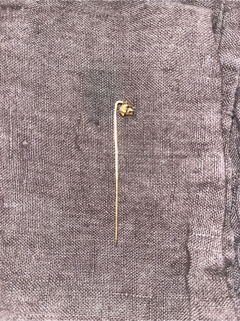 Antique 14K Gold & Diamond Starburst Stick Pin with 